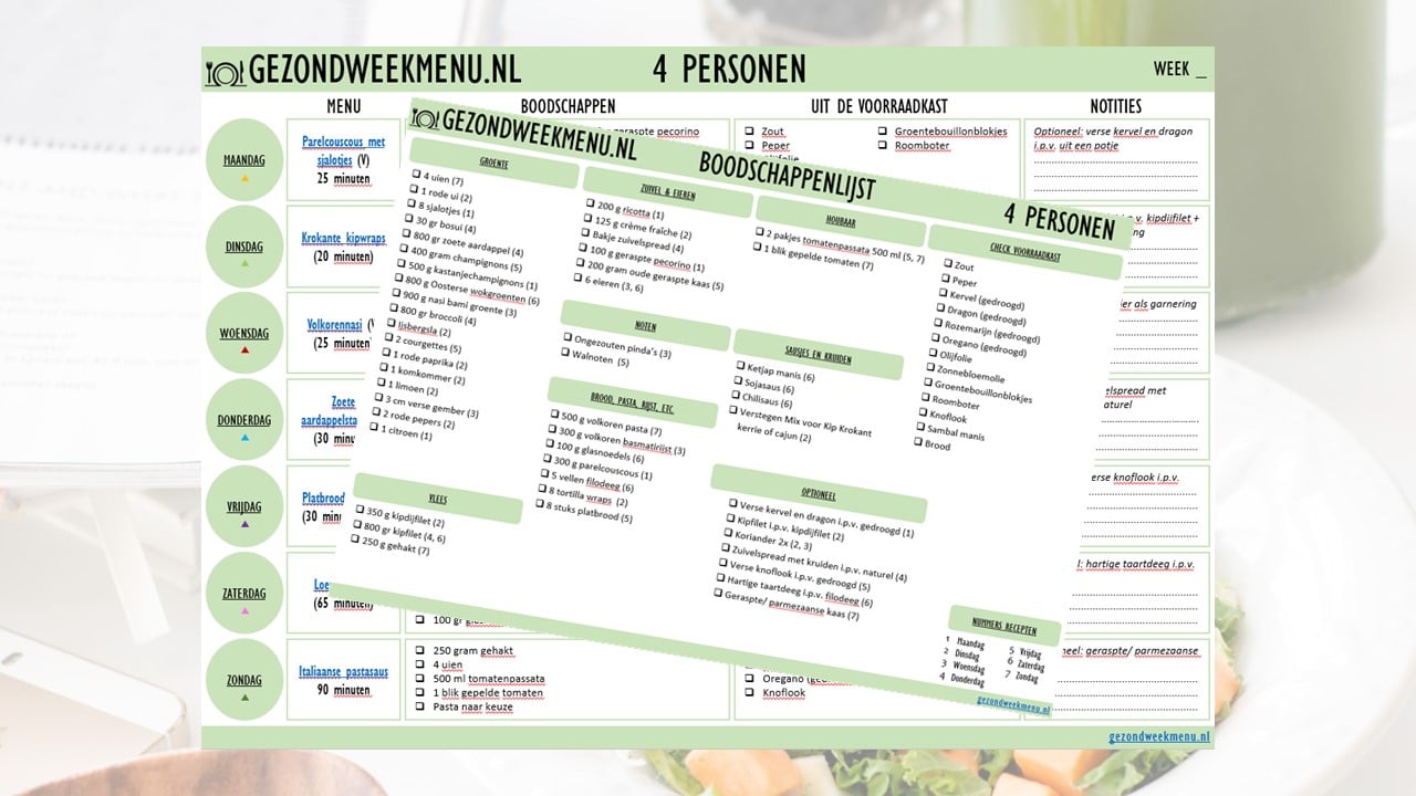 Mock-up Gezond Weekmenu abonnement