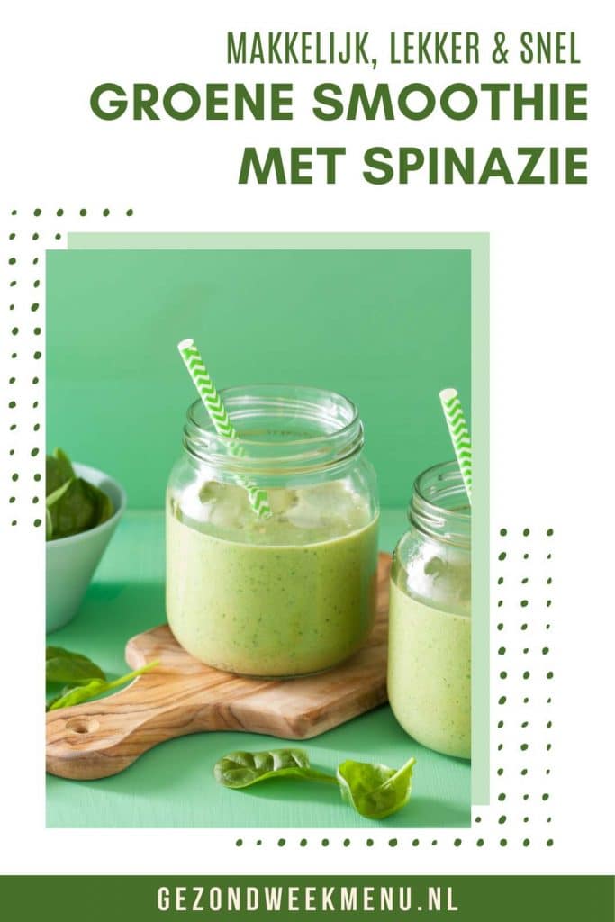 Heerlijk recept voor een gezonde groene smoothie! Dit smoothie recept is snel, gemakkelijk en heel erg lekker! #recept #smoothie #gezond