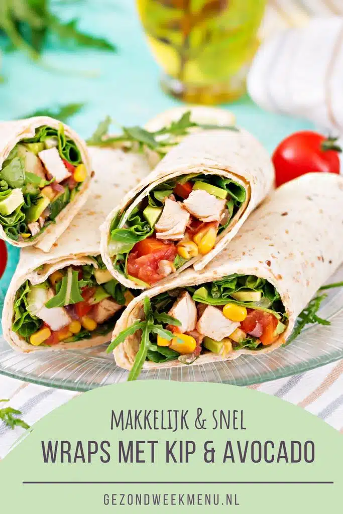 Zoek je een lekker recept voor gezonde wraps met kip en avocado? Dit recept is perfect voor de zomer en staat binnen 20 minuten op tafel! #wraps #zomerserecepten #gezond
