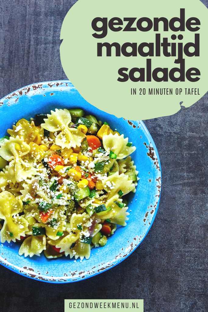 Deze gezonde maaltijdsalade met gerookte kip, mango en geitenkaas staat binnen 20 minuten op tafel, is superlekker en makkelijk om te maken | maaltijdsalade | gezonde salade | pastasalade | maaltijdsalade gezond kip