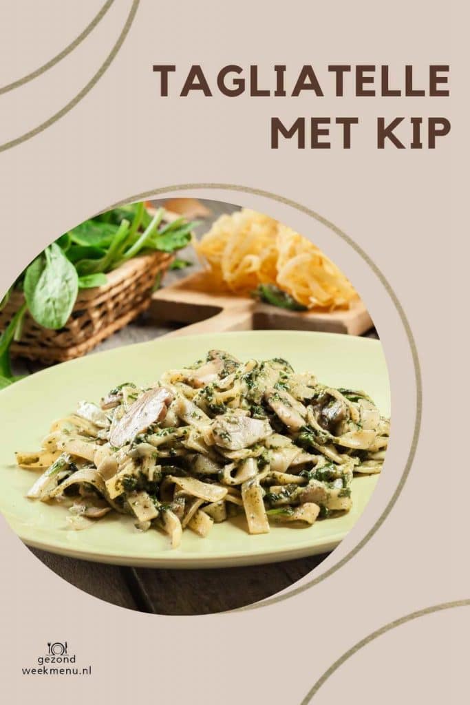 Heerlijk romige tagliatelle met kip en spinazie. Een smakelijk pasta recept met kip en lekker veel groente. Deze tagliatelle met roomsaus is makkelijk om te maken en staat binnen 25 minuten op tafel.