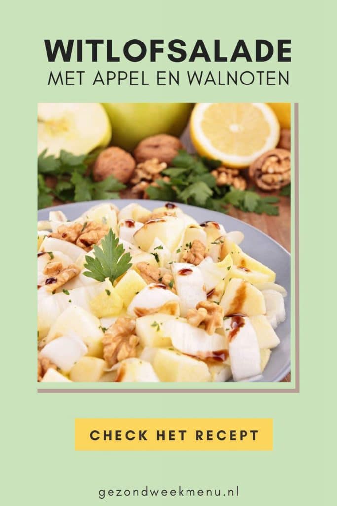 Heerlijke rauwe witlofsalade met appel en ei. Dit witlofsalade recept is perfect als lunch of lichte avondmaaltijd met krieltjes en een stukje vlees.