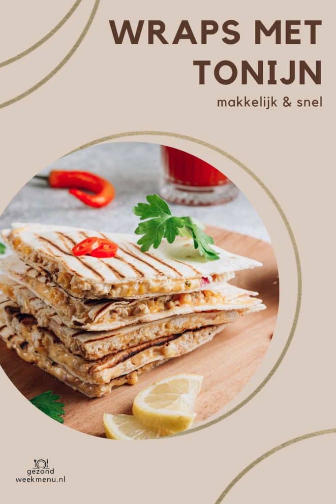 Makkelijk recept voor wraps met tonijn en mais. Deze tonijn wraps zijn perfect als lunch of snelle avondmaaltijd op drukke dagen. Serveer de wraps met tonijn en kaas met een frisse groene salade.