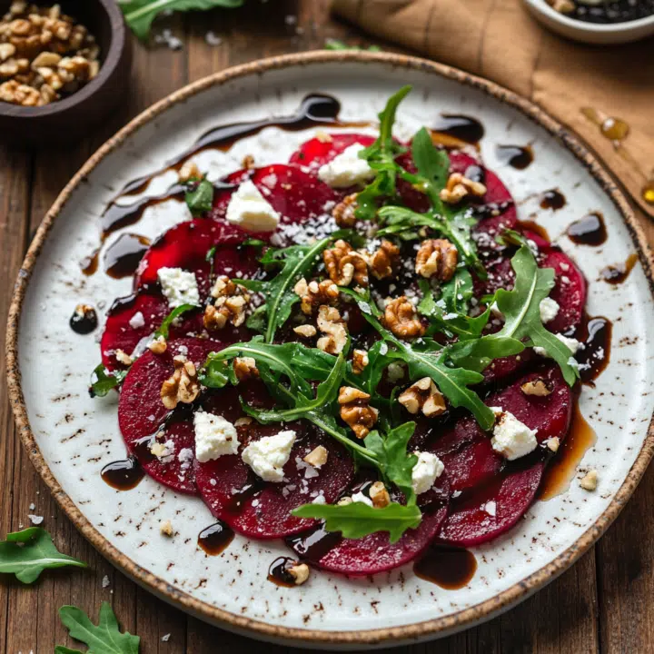 Carpaccio van Rode Biet met Feta en Walnoten