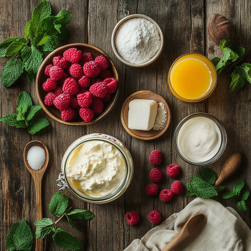 Ingredienten frambozen tiramisu
