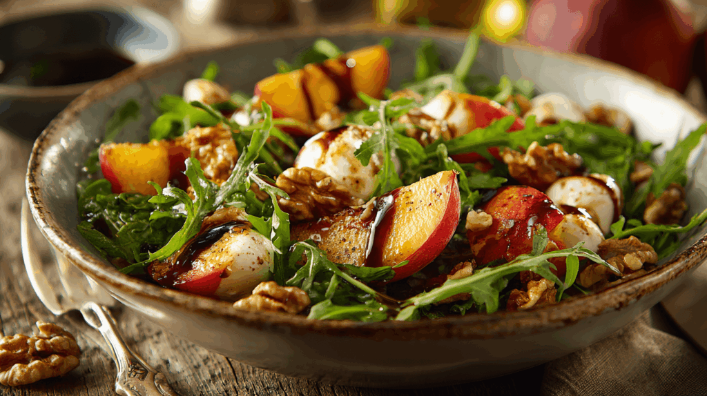 Perzik Salade met Mozzarella recept