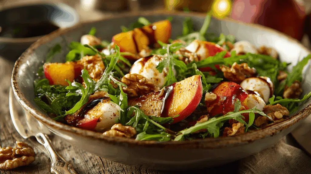 Perzik Salade met Mozzarella recept
