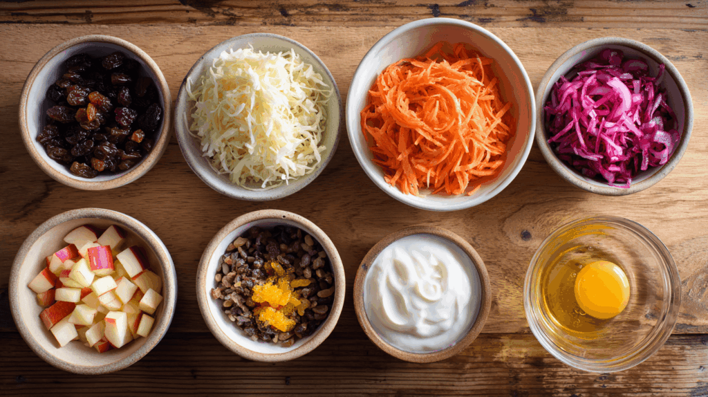 Ingrediënten om zelf zuurkool salade te maken