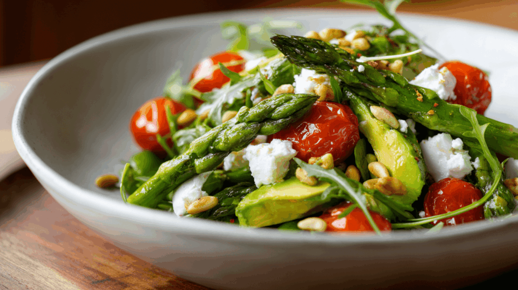 groene asperge salade met avocado