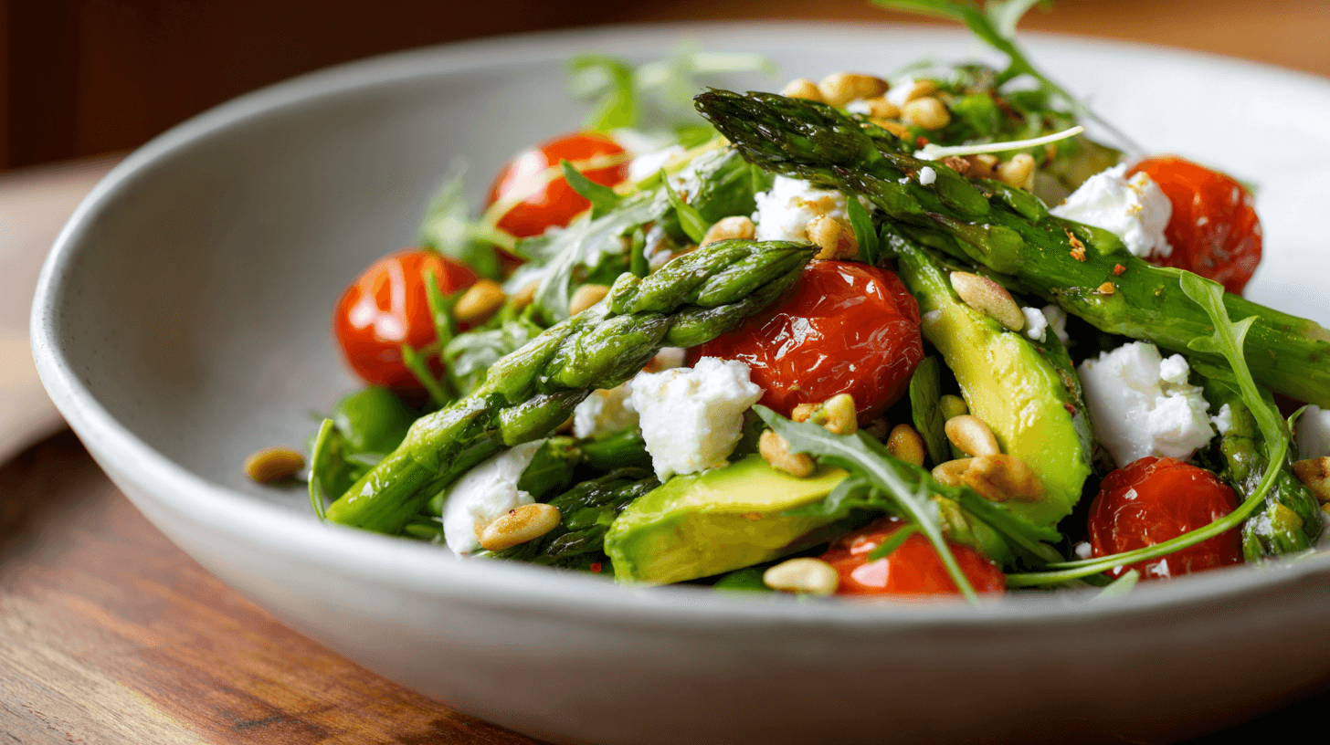 groene asperge salade met avocado
