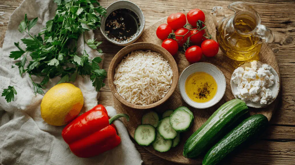 orzo salade ingrediënten met tomaat