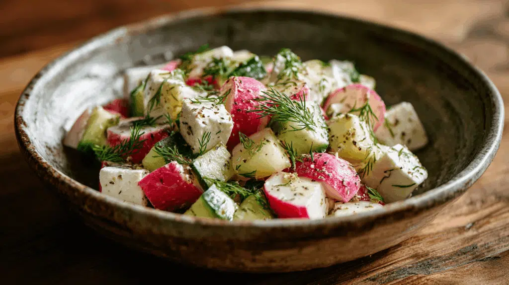 radijs salade met feta en appel