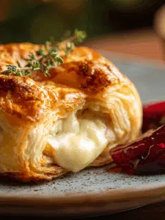 Brie in bladerdeeg met cranberrysaus
