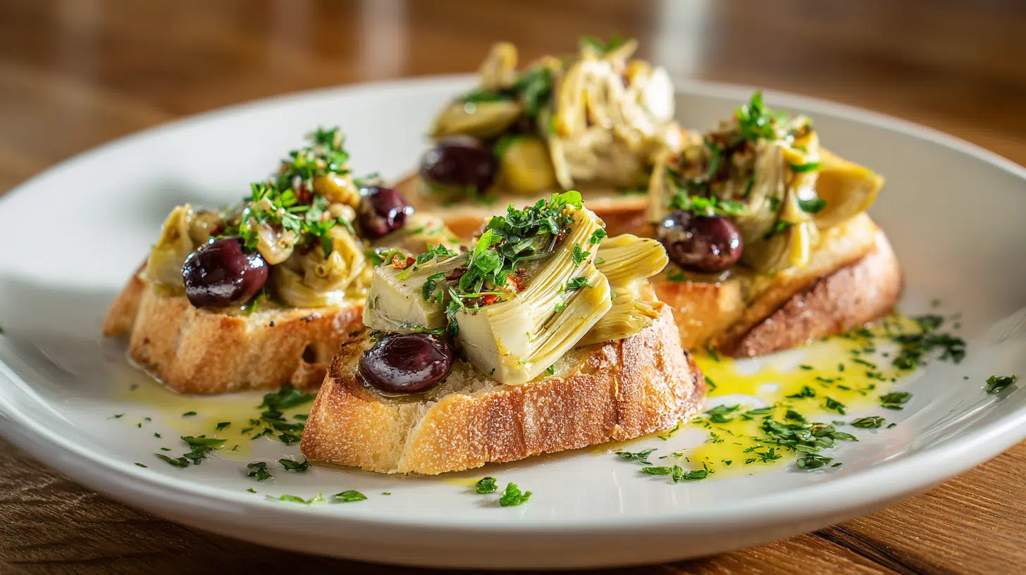 Bruschetta met artisjok en olijf