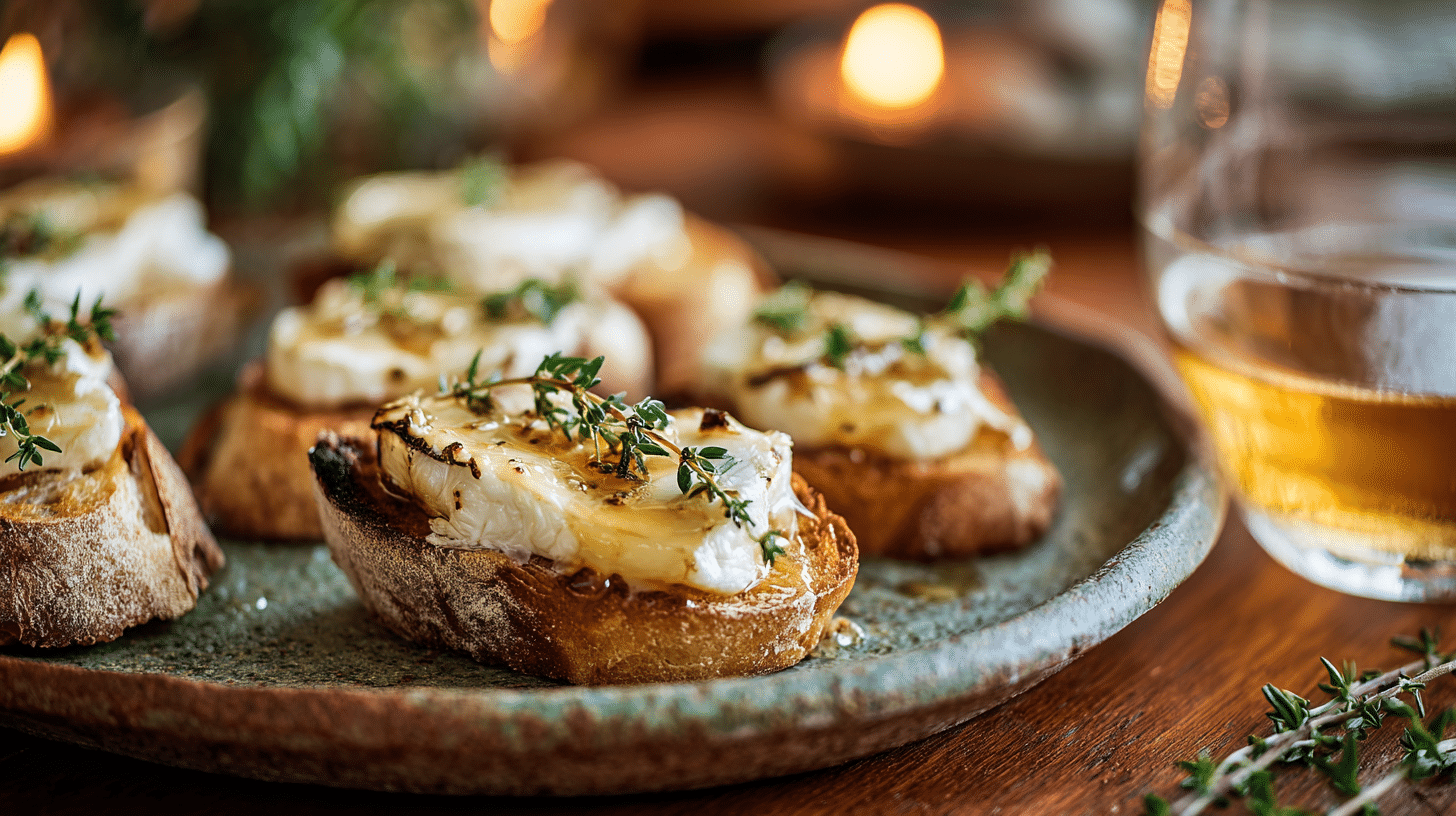 Crostini met brie en honing