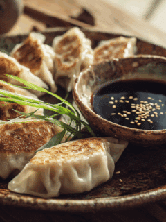 Gyoza met sojasaus dip