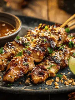 Kipspiesjes met satésaus