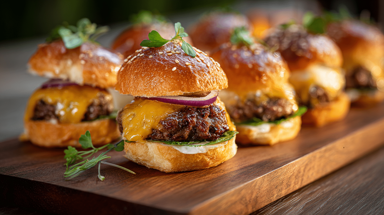 Mini burger sliders met cheddar