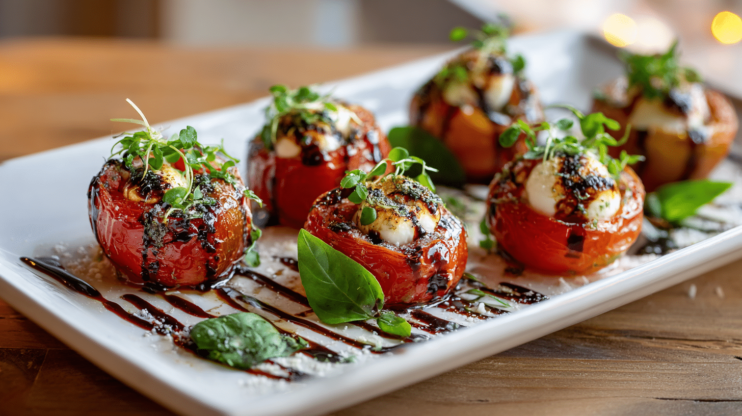 Tomaatjes gevuld met mozzarella