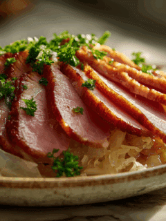 Beenham op een bedje van zuurkool