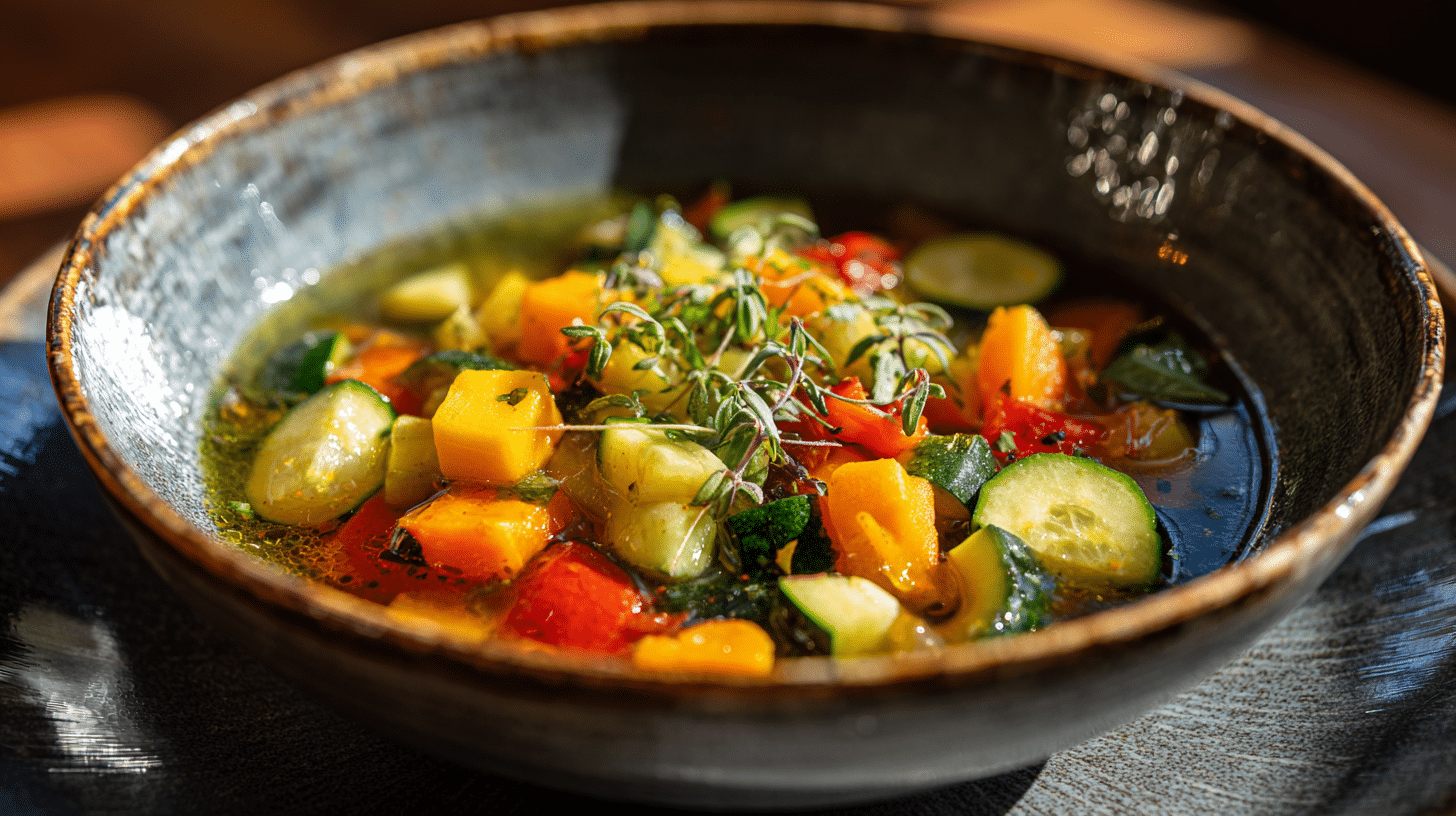 Gevulde groentesoep (vegetarisch)