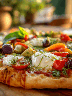 Vegetarische pizza Margherita met groenten