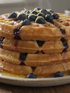 Citroenwafels met blauwe bessen