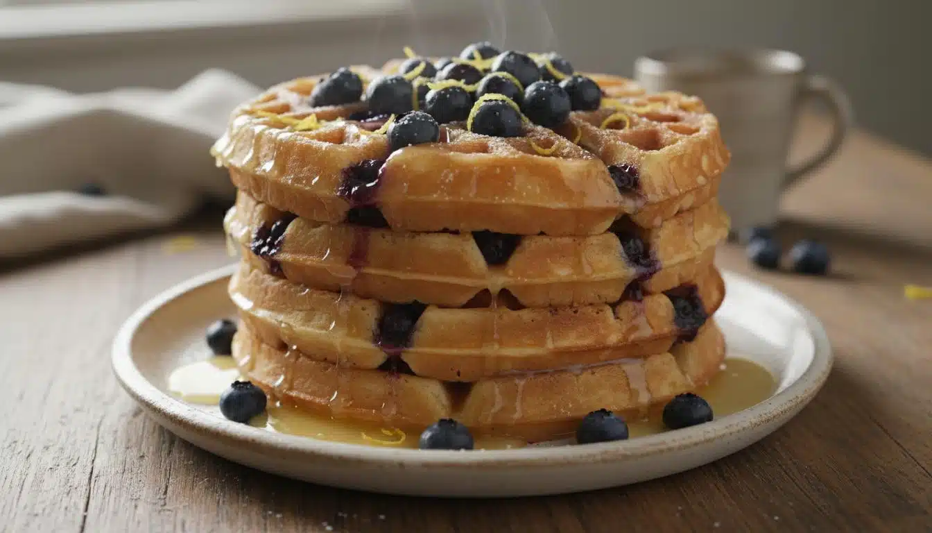 Citroenwafels met blauwe bessen