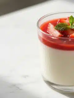 Panna Cotta met Aardbeien en Munt