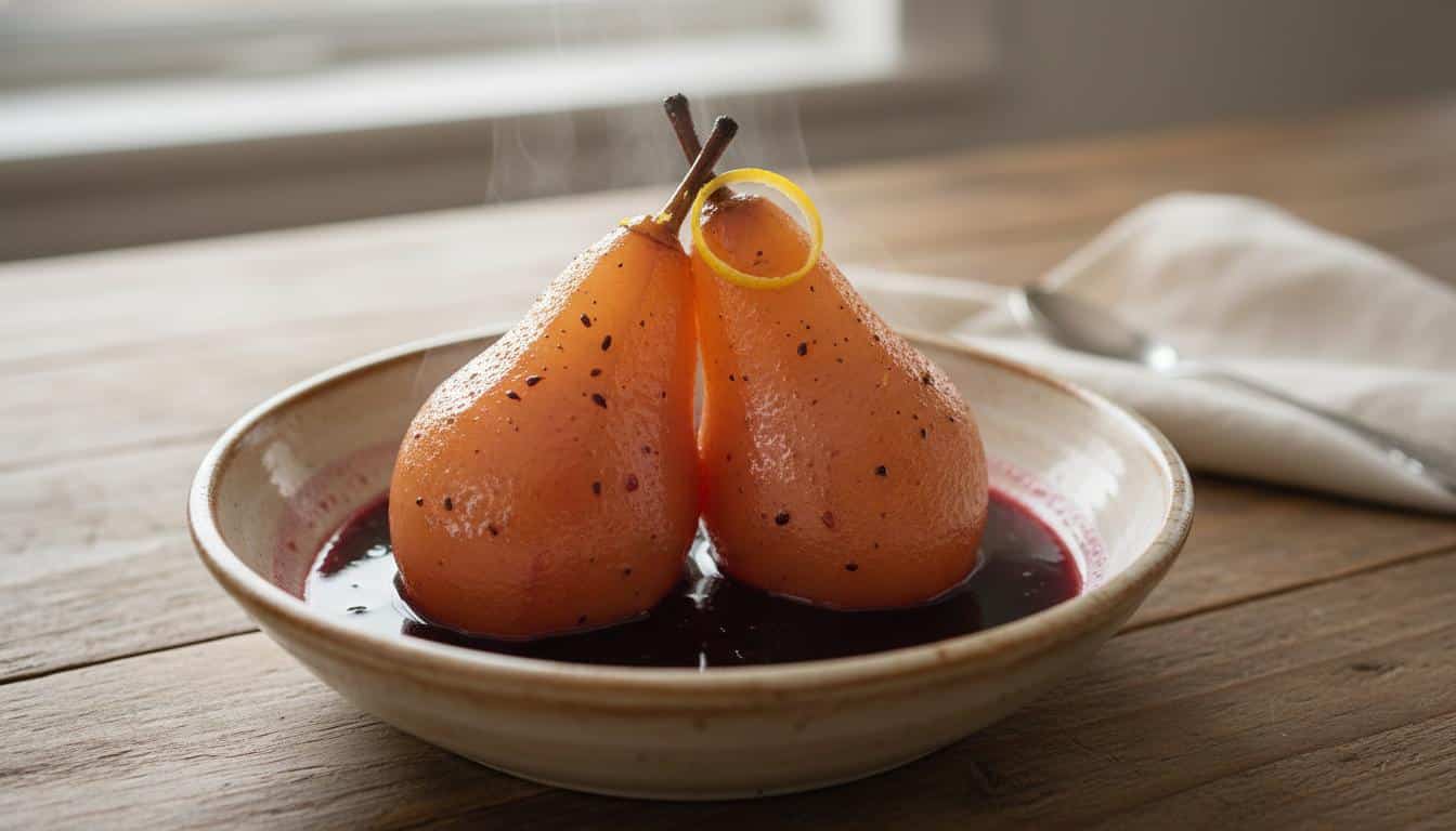 Stoofperen in cassis limonade