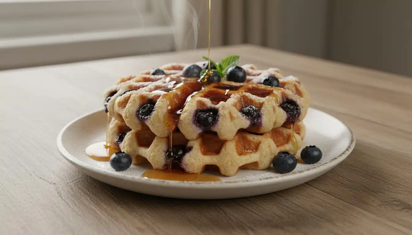 Wafels met Blauwe Bessen